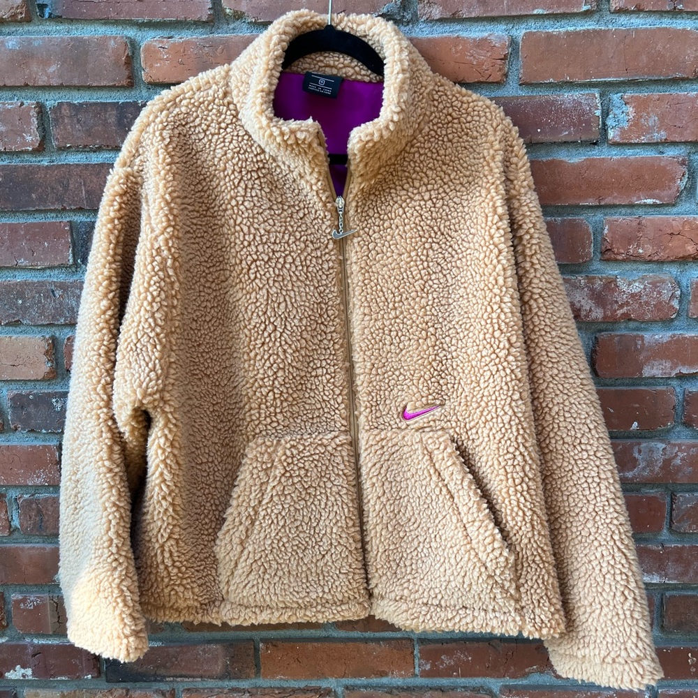 Nike Sherpa Teddy Swoosh Zip Jacket Size 1X